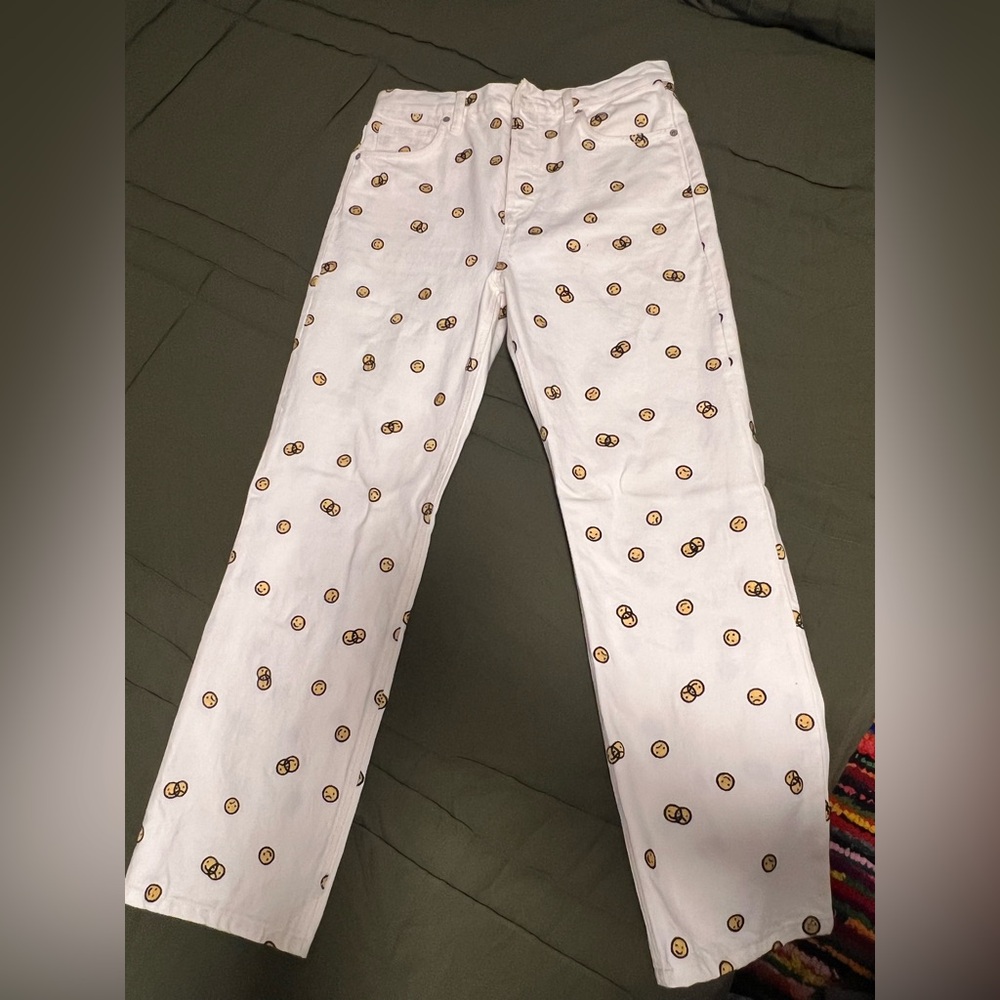 White Patterned Women Jeans